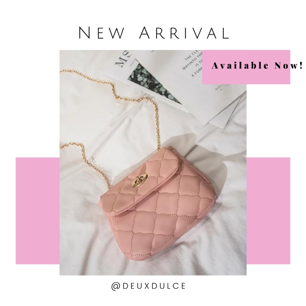 Pink Quilted Crossbody Bag